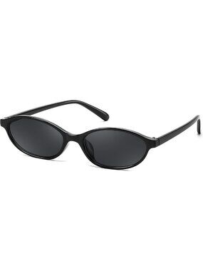 Trendy 90s Retro Oval Cat Eye Sunglasses for Women - Lightweight Y2K Shades
